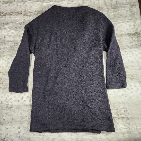 Victoria's Secret PINK Black Sherpa Soft and Cozy Robe with Pockets Size XS/S - Picture 6 of 7